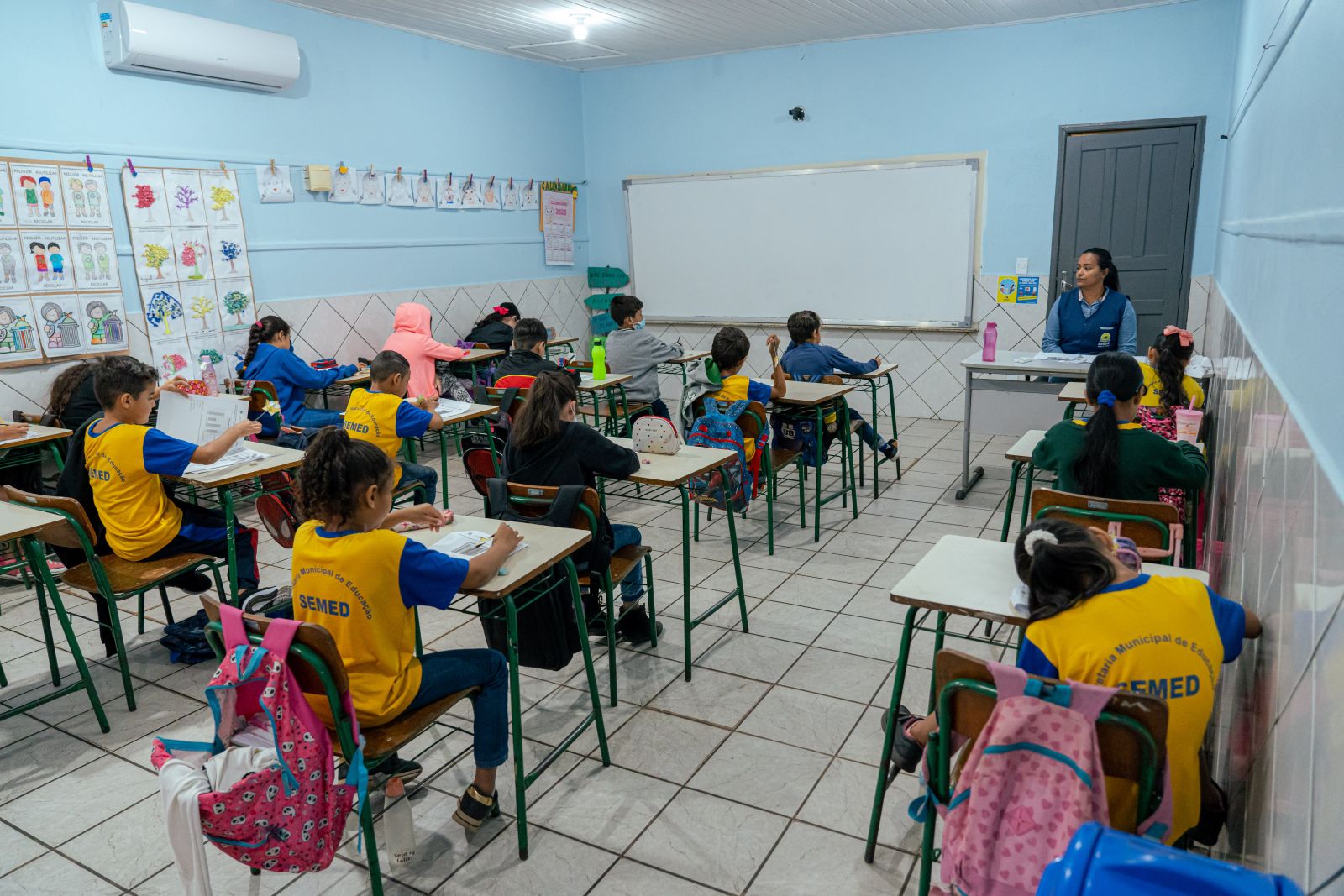 Estão sendo avaliados alunos dos 2º, 3º, 5º e 9º anos