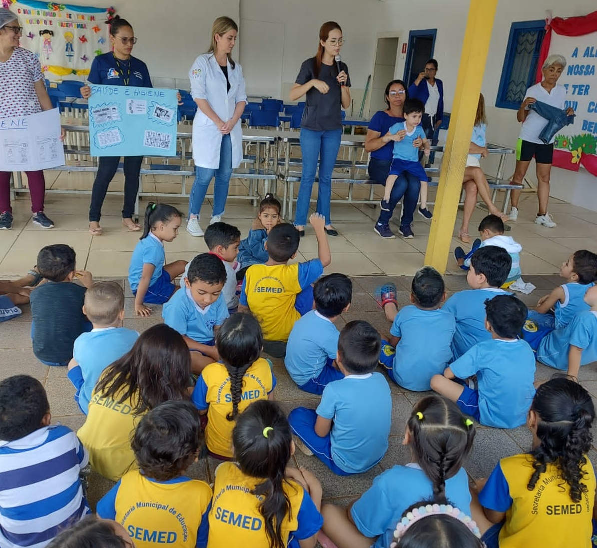 Ações como saúde bucal, alimentação saudável e atividade física são realizadas