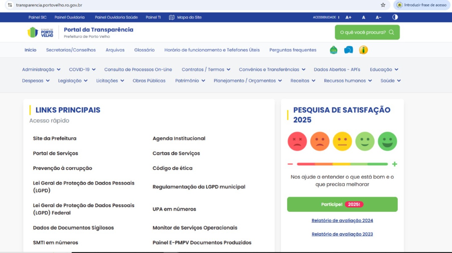 Semed tem contribuído para que o Portal da Transparência se mantenha atualizado e acessível à população